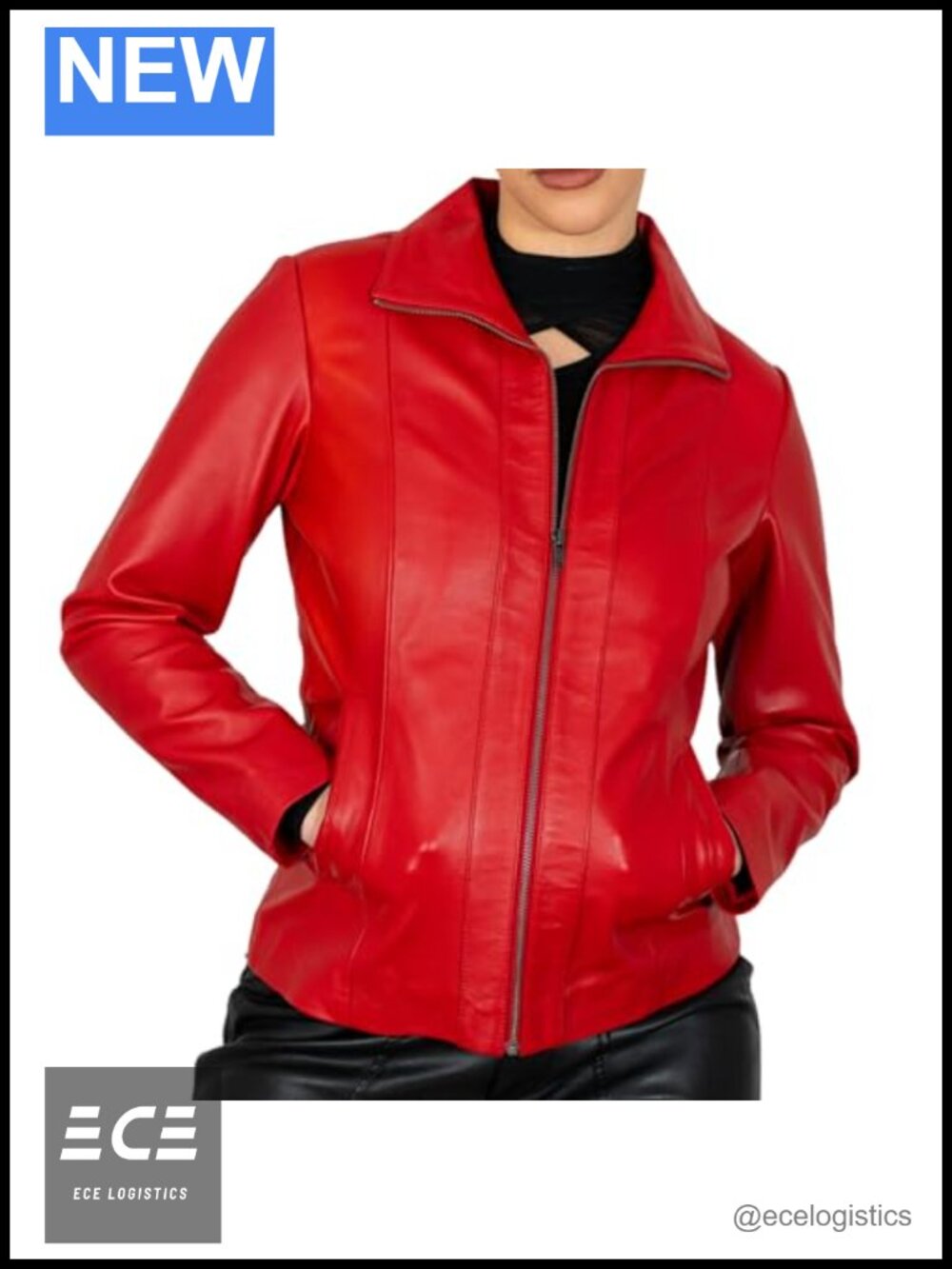 Genuine Lamb Nappa Leather Jacket Women Moto Zip Front Timeless
